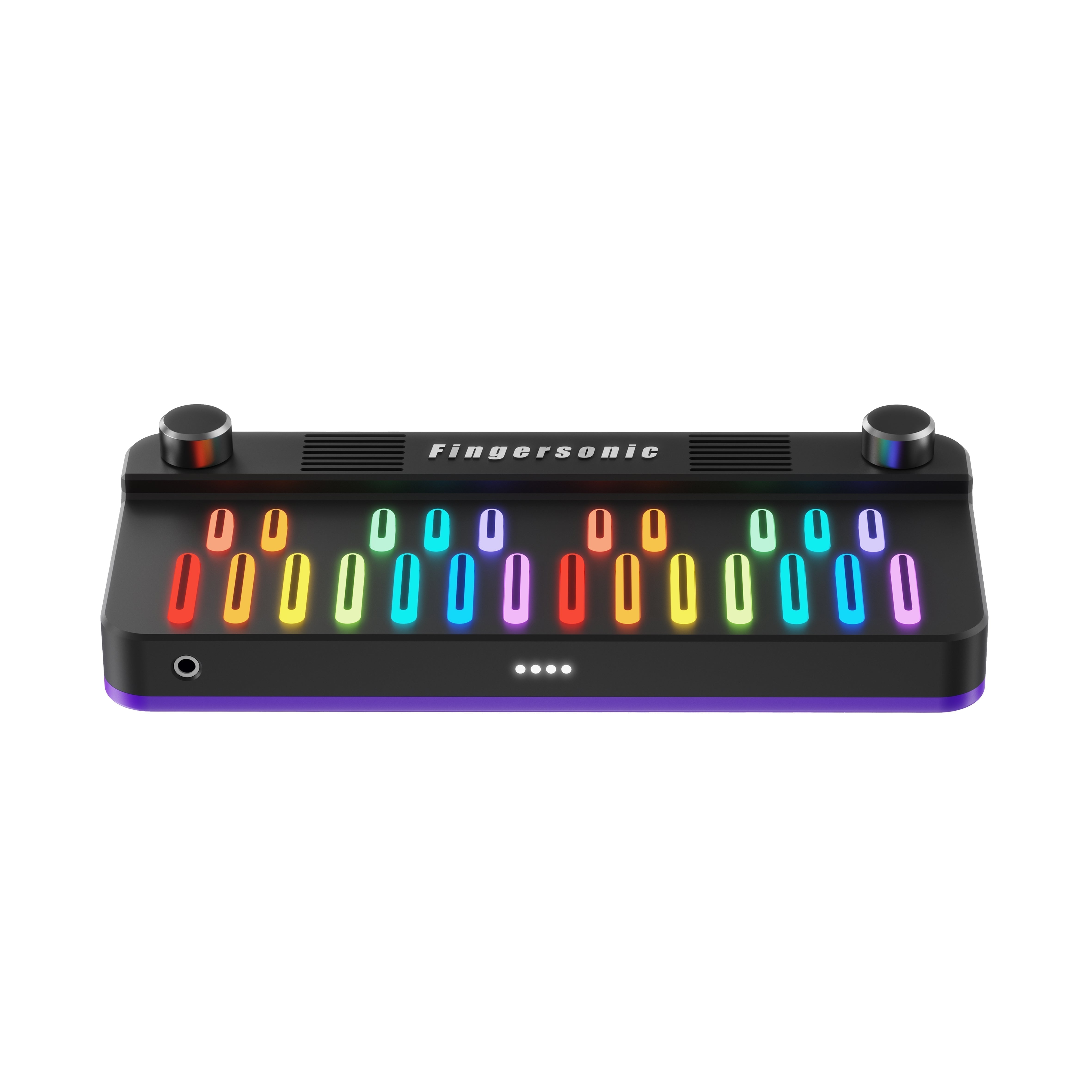 Fingersonic Keys portable smart MIDI keyboard user manual cover with product image and control layout