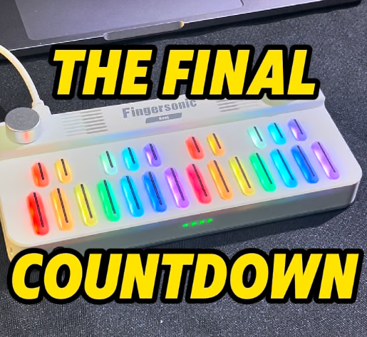 Final Countdown played on Fingersonic Keys smart MIDI keyboard with colorful LED keys in a hands-on tutorial video