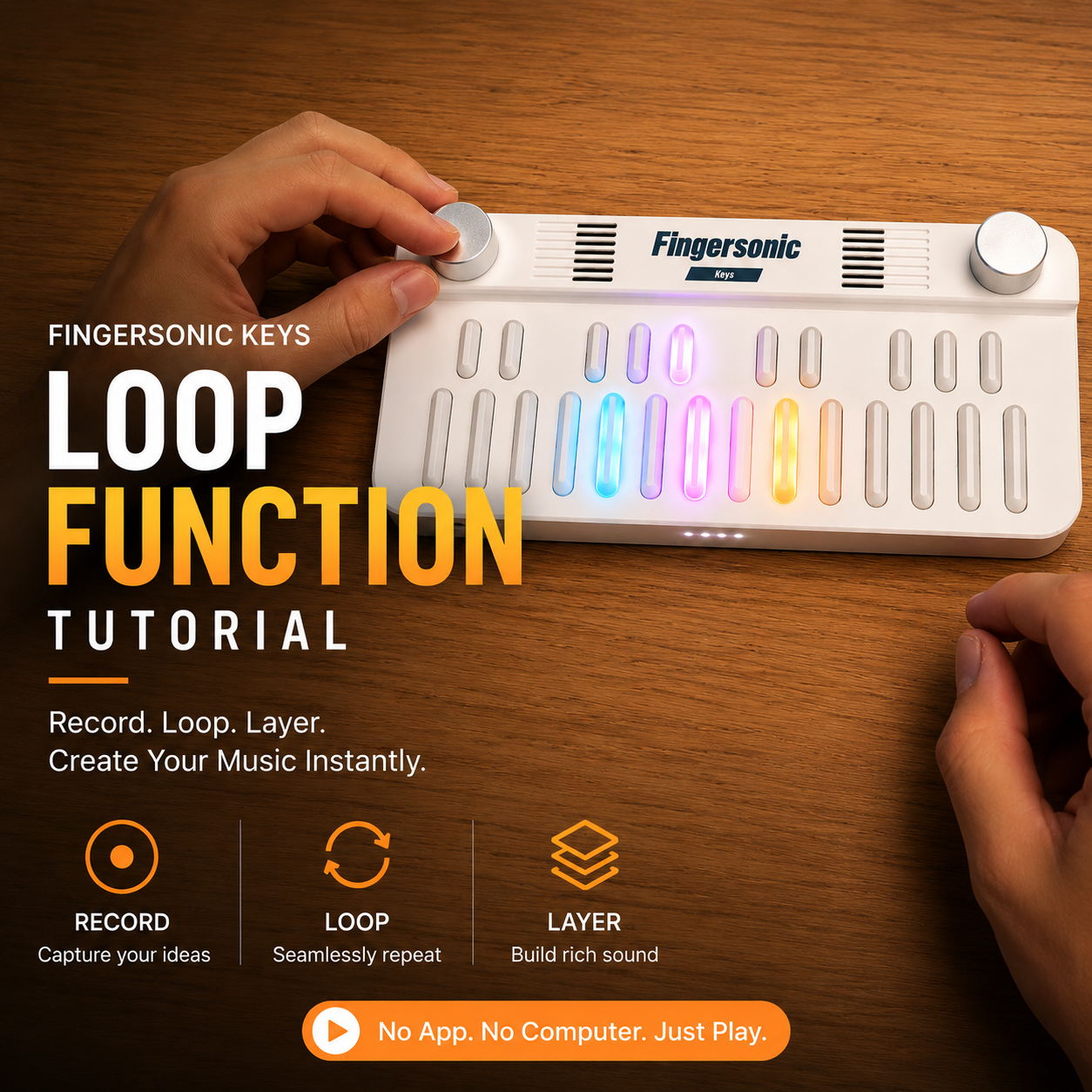Fingersonic Keys Loop Function Tutorial: Record, Layer, and Build Your Music in Seconds