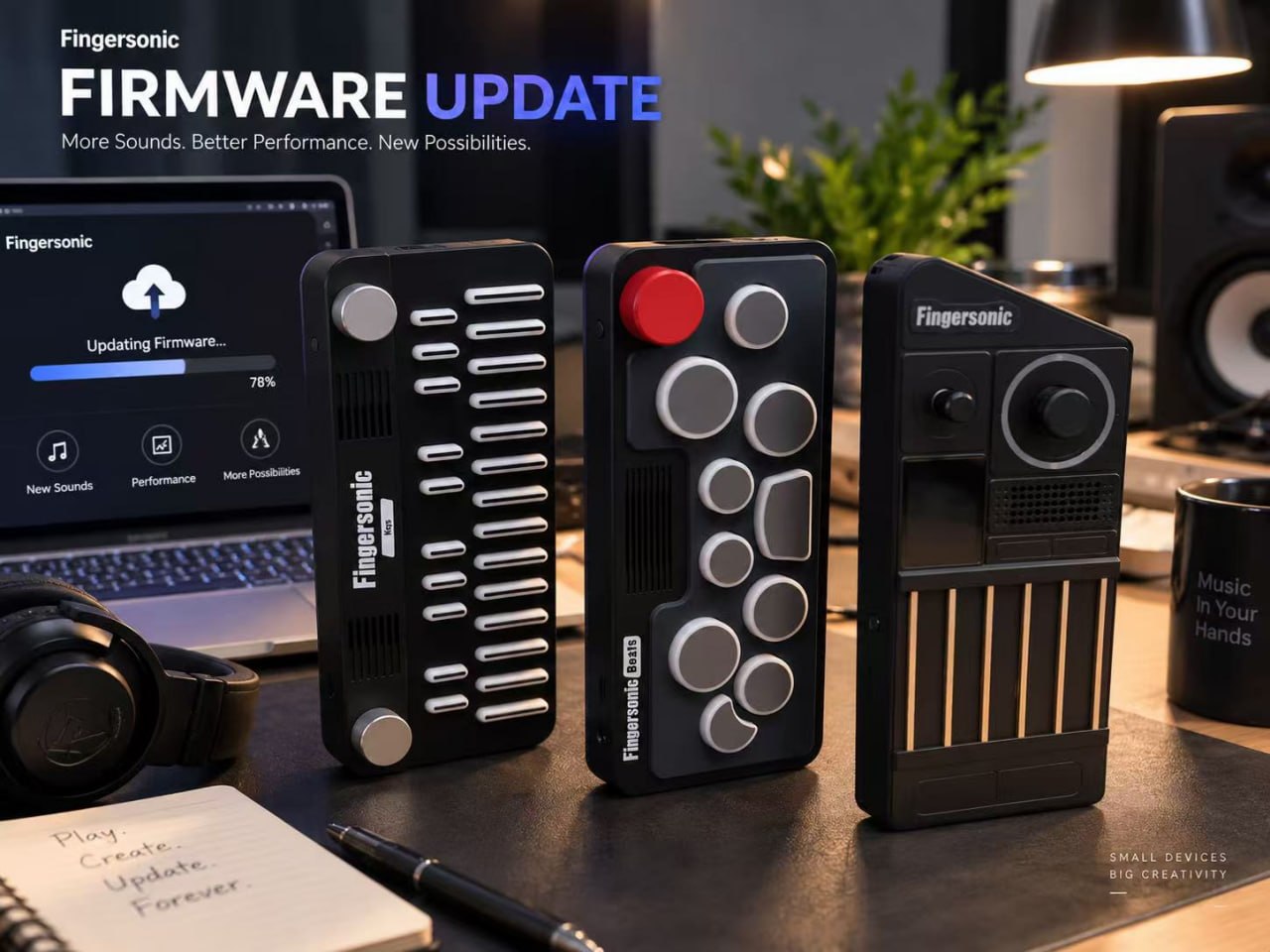 Fingersonic firmware update — Keys, Beats, and Guitar devices