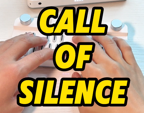 Call of Silence played on Fingersonic Keys smart MIDI keyboard with hands performing in a tutorial video